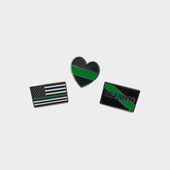 Thin Green Line Pin Set - Picture 1 of 1